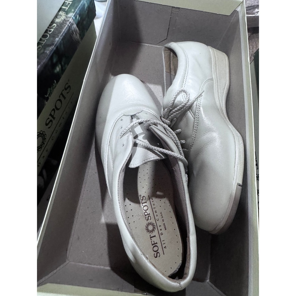 Soft Spots Alexis II Sport White Leather Oxfords Shoes Womens 6.5 M Made in USA